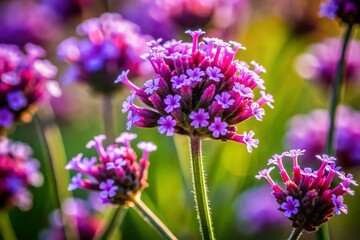 Wall Mural - Macro Photography: Upright Jamaican Vervain with Tiny Purple Flowers