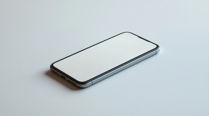 blank mockup template of a smartphone on a plain white background, with subtle highlights and minima