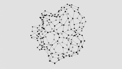 Aufkleber - Abstract Geometric Network Structure with Black Nodes