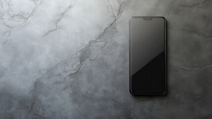 Wall Mural - Blank mockup template of a modern smartphone on a plain gray surface, with clean shadows and neutral lighting.