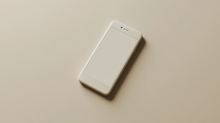 Wall Mural - Blank mockup template of a smartphone on a neutral beige background, with minimalist reflections and simple textures.