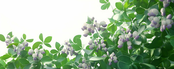 Sticker - Blooming shrub, bright background, spring