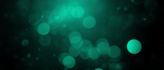 Wall Mural - dark green background with bokeh effect for festive night party atmosphere. made with generative ai