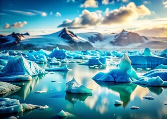 Poster - Miniature Icebergs: A Stunning Tilt-Shift Landscape