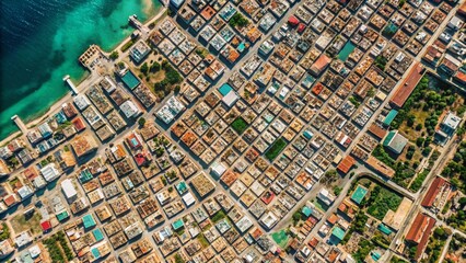 Wall Mural - Minimalist Aerial View of Matanzas, Cuba: High-Resolution Satellite Imagery