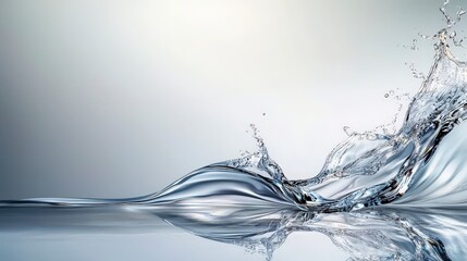 Poster - Dynamic water splash studio setting high-resolution image minimalist style close-up view fluid motion concept