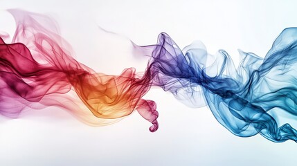 Poster - Fluid colorful waves abstract artwork digital art soft watercolor style horizontal perspective creative expression