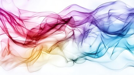 Poster - Abstract watercolor waves flowing digital art soft color palette creative space artistic perspective smooth composition
