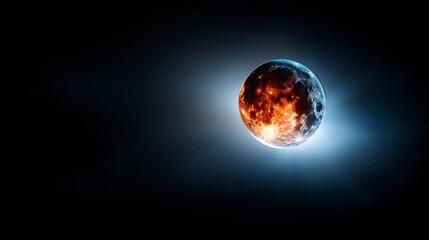 Poster - A subtle abstract solar eclipse in shades of gray celestial atmosphere digital art cosmic wonders intriguing perspective