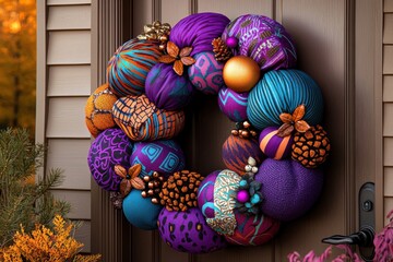 Wall Mural - a diy fabric wreath project featuring colorful and creatively designed wreat