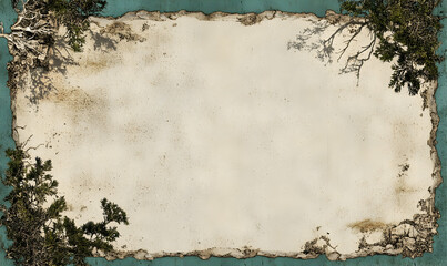 Antique paper frame, trees, parchment, background, design