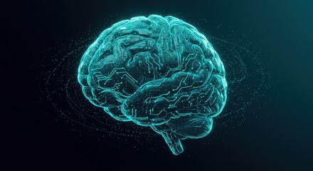 Wall Mural - Digital brain with circuit, concept of artificial intelligence
