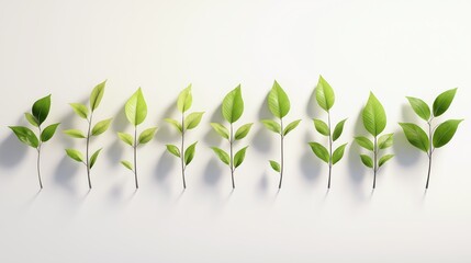 Wall Mural - Series of leaves showing growth progression