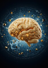 Wall Mural - Digital brain with circuit, concept of artificial intelligence