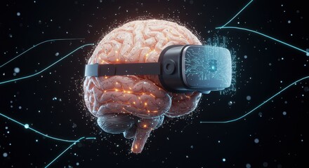 Wall Mural - Digital brain with circuit, concept of artificial intelligence