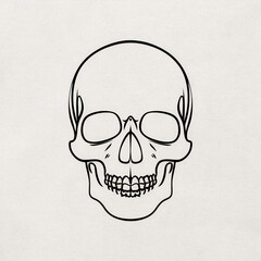 skull outline drawing: simple vector illustration of human skull, anatomy art, halloween graphic, sp