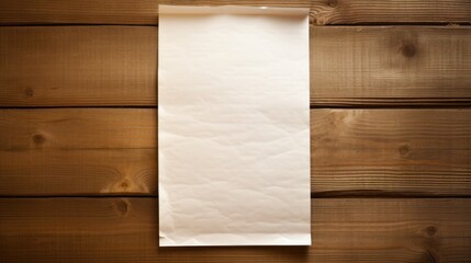 Poster - Minimalistic sheet against wooden wall texture