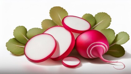 Wall Mural - radish on a white background