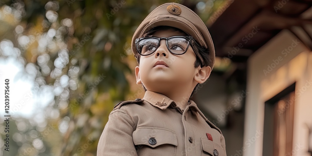 Child Subhas Children in Fancy Dress as Indian Freedom Fighter Subhas Chandra Bose ...