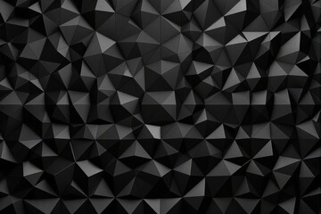 Wall Mural - abstract black geometric 3d background with triangular patterns and shadows.