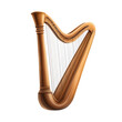 © Temsiri - Elegant wooden harp with intricate details. PNG