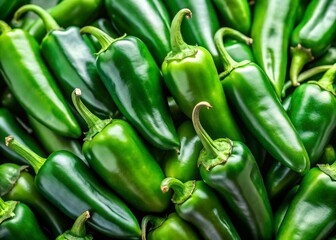 Canvas Print - Spicy Serrano Jalapeno Peppers Close-Up Stock Photo