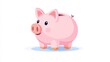© godex - Smiling Piggy Bank: A cheerful pink piggy bank, with a cute smile and a slot for coins, stands ready to receive your savings.