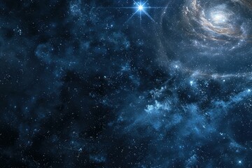 Wall Mural - beautiful spiral galaxy with million stars and nebulae shining in the deep space