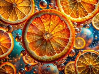 Wall Mural - Surreal Citrus Splash: Dreamy Orange & Carbonated Beverage Fusion