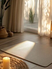Poster - Soft sunlight illuminates a calming indoor space with serene decor and a promise of relaxation. Generative AI