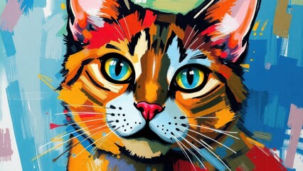  Cat head with pattern.