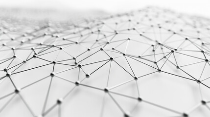 Wall Mural - digital network connected metal lines on white background