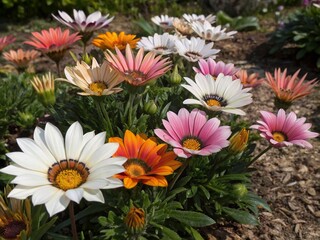 Wall Mural - Vibrant Botanical Flower Arrangement: Rule of Thirds Composition