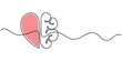 © Line emotion - One line drawing of half of a human brain and a human heart. Vector illustration, One continuous line drawing of half of a human brain and love in the shape of a heart logo icon. Philosophical of love
