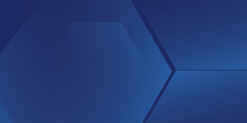Hexagon Modern abstract blue background with glowing geometric lines. Blue gradient hexagon shape design. Futuristic technology