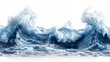 © TBC - Dramatic Ocean Waves Crashing White Background Powerful Nature Scene Blue Water