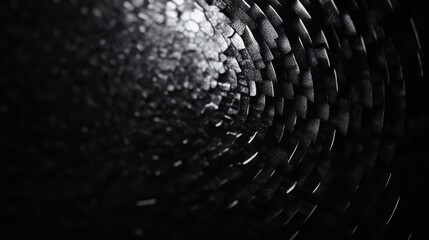 Wall Mural - abstract texture in a dark tunnel with hexagonal patterns and light reflections creating depth and d
