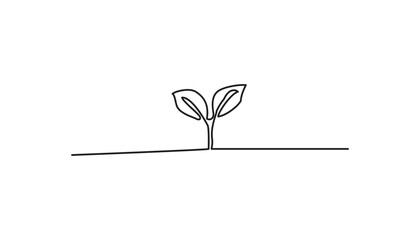 growing sprout  continuous one line drawing