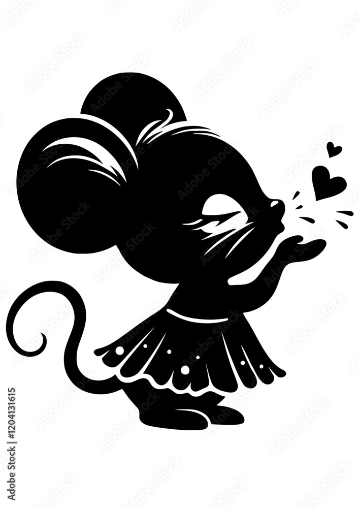 Mouse Kiss SVG, Little Mouse svg, Mouse Clipart, Cute Mouse SVG Vector ...