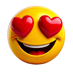 Wall Mural - Smiley face with heart eyes