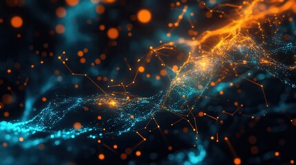Wall Mural - abstract digital network connection concept - an abstract concept of digital network connections, hi