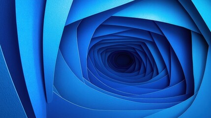Wall Mural - nested squares in vibrant blue layers creating a 3d paper cutout effect