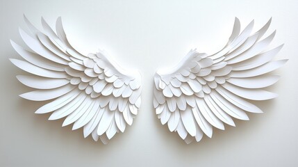Sticker - elegant paper cutout wings spread open in graceful display