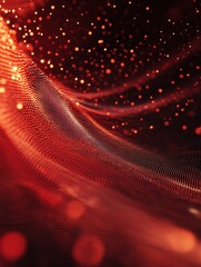 Wall Mural - red christmas abstract background. glowing background with golden dust, sparkles, shimmer, particles