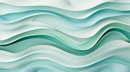 Abstract Wavy Pattern in Light Blue and Green Tones for Design