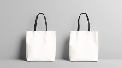 Wall Mural - White Back Front Blank Template Mockup for Tote Bag