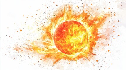 Wall Mural - Radiant Circular Design of Suns in Vibrant Colorful Style