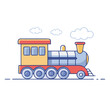 © Waliul - train engine icon, train engine vector illustration-simple illustration of train engine, perfect for train engine logos and icons