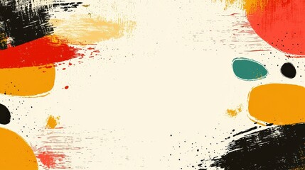 Canvas Print - abstract mid century modern design with clean borders and retro colors