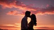 © Robbie Smith 1  - Silhouette of a couple sharing a kiss against a colourful sunset